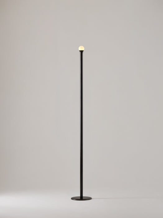 Plum Floor Lamp, Darkened Brass